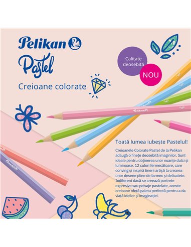 701143,Creioane color Pastel Herlitz, set 12 culori