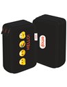 EJPE2303-1,Penar neechipat cu 3 fermoare Pigna, Negru, Motiv Emoji