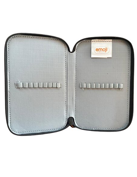 EJPE2303-1,Penar neechipat cu 3 fermoare Pigna, Negru, Motiv Emoji