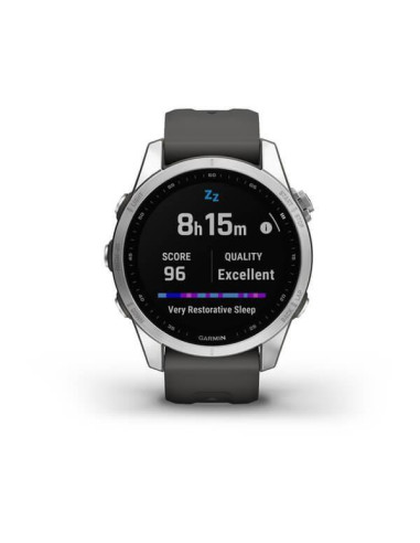 010-02539-01,SmartWatch Garmin Fenix 7S Standard Edition, 1.3inch, Curea silicon, Silver-Graphite