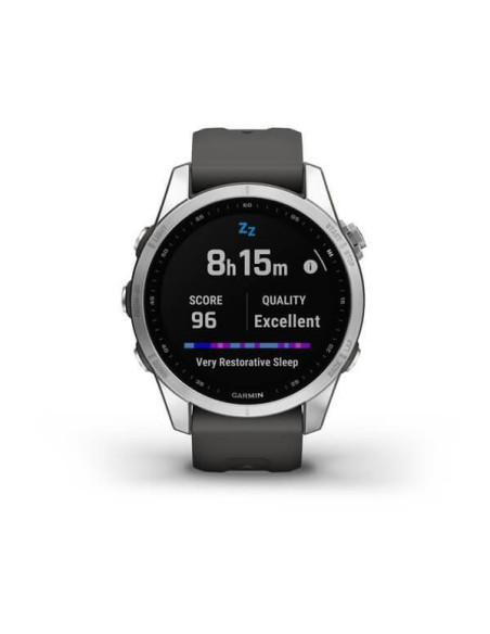 010-02539-01,SmartWatch Garmin Fenix 7S Standard Edition, 1.3inch, Curea silicon, Silver-Graphite