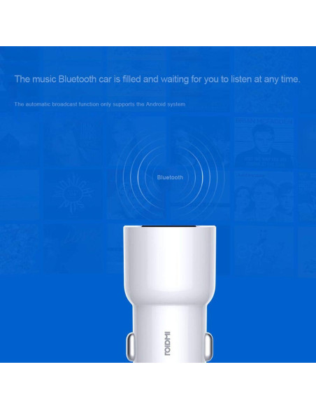 BFQ04RM,Incarcator auto Xiaomi Roidmi 3S, USB, incarcare rapida, Bluetooth 4.2, Negru, BFQ04RM