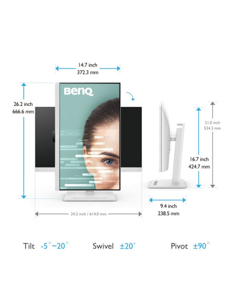 GW2790QT,Monitor BenQ GW2790QT, 68,6 cm (27"), 2560 x 1440 Pixel, Quad HD, LED, 5 ms, Alb