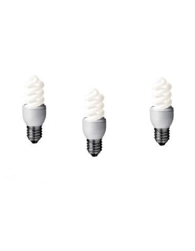 EFD8E65HD-3,SET 3 becuri fluorescent Panasonic, soclu E27, putere 8W, forma spirala, lumina alb rece, alimentare 220 - 240 V, "E