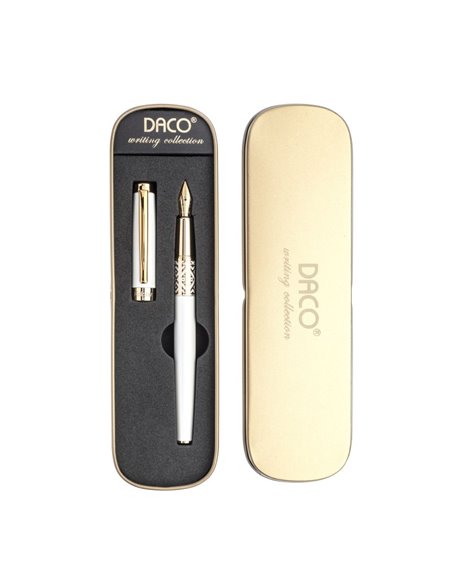 ST112W,Stilou metalic Folclor DACO ST112W, Alb