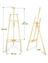 CRDSEV3_150ROZ,Sevalet pictura, 150 cm, lemn de pin, inaltime reglabila, culoare roz