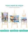 CRDSEV3_150ROZ,Sevalet pictura, 150 cm, lemn de pin, inaltime reglabila, culoare roz