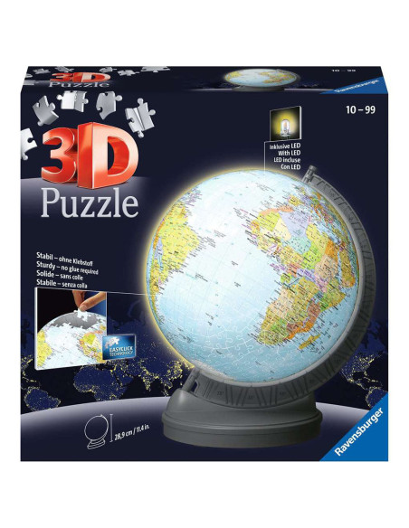 RVS3D11549,Ravensburger - Puzzle 3d Cu Led Globul Pamantesc 540 Piese