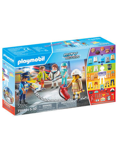 PM71400,Playmobil - Creeaza Propria Figurina Echipa De Salvare