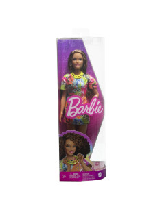 MTFBR37_HPF77,Papusa Barbie Fashionista Satena Cu Rochie Cu Imprimeu Good Vibes