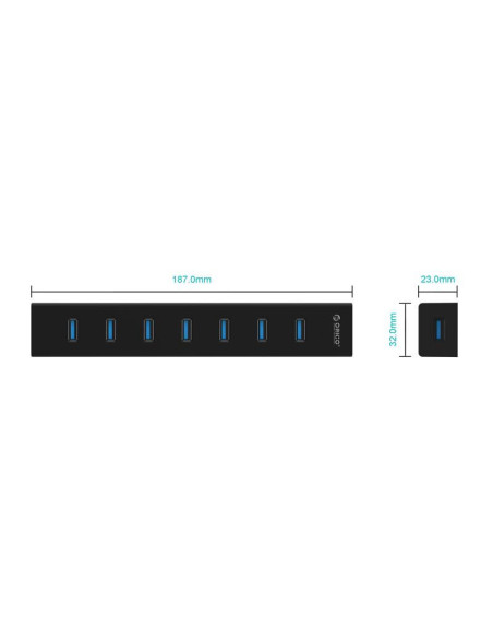 H7013-U3-AD-BK,Hub Orico H7013-U3-AD USB 3.0 negru