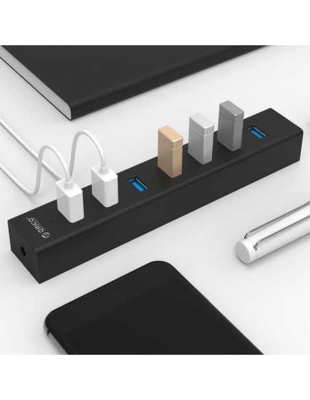 H7013-U3-AD-BK,Hub Orico H7013-U3-AD USB 3.0 negru