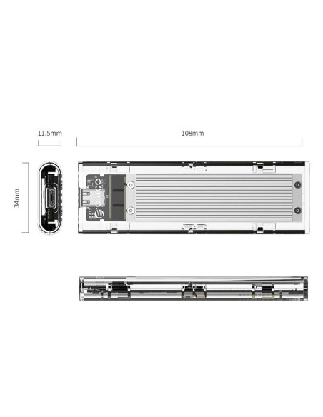 TCM2-C3-BK,Rack SSD Orico TCM2-C3 USB 3.1 NVMe M.2 transparent