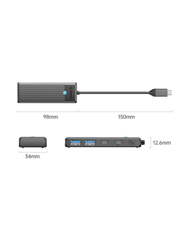 PAPW2AC-C3-015-BK,HUB USB Orico PAPW2AC-C3 4 port-uri negru