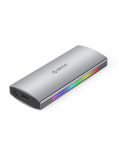 M2R2-G2-SV,Rack SSD Orico M2R2-G2 USB3.1 GEN2 NVMe M.2 gri iluminare RGB