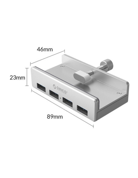 MH4PU-P-SV,HUB USB Orico USB3.0 MH4PU-P cu prindere pentru birou