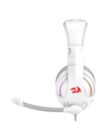 H211W-RGB,Casti cu microfon Redragon Cronus, RGB LED, 3.5mm jack/USB, Albe