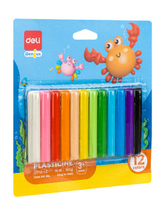 DLEH712-12,Plastilina 12 culori 160 gr deli