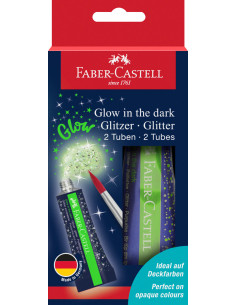 FC125092,Glitter glow in the dark set 2x12 ml faber-castell