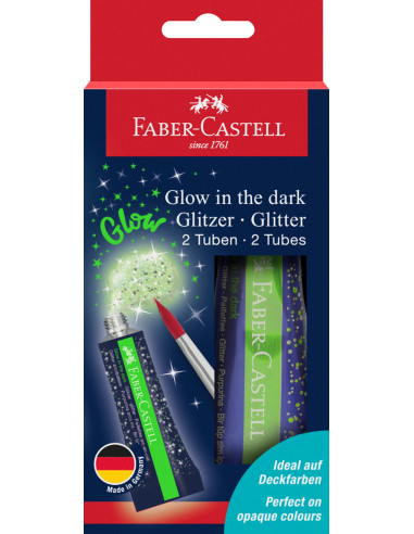 FC125092,Glitter glow in the dark set 2x12 ml faber-castell