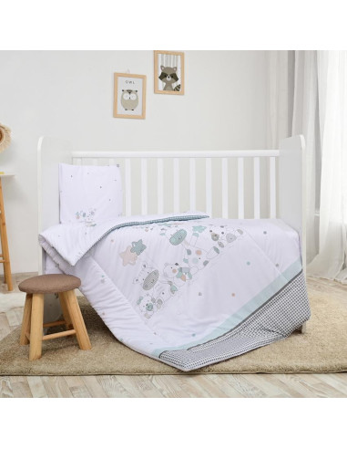 10420016301,Set lenjerie pat 3 piese, bumbac ranforce, Cosy, Giraffe White 10420016301,Set lenjerie pat 3 piese, bumbac ranforce, Cosy, Giraffe White
