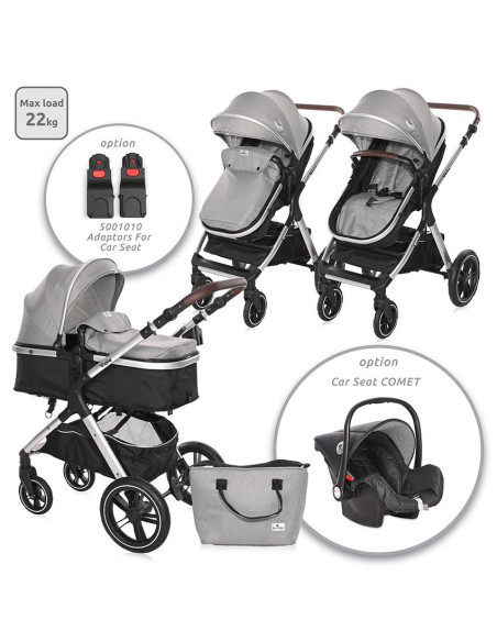 10021812302,Carucior transformabil, Viola, pana la 22 kg, Opaline Grey
