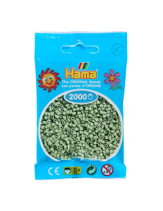 Ha501-101,2000 margele Hama mini in pungulita - verde eucalipt