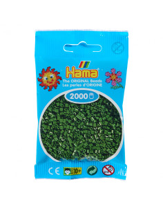 Ha501-102,2000 margele Hama mini in pungulita - verde padure pastel