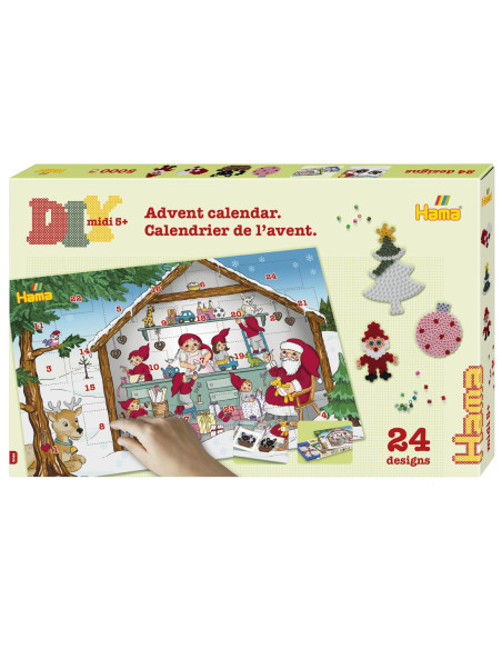 Ha3046,Calendar Advent - 5000 margele Hama midi si 5 plansete in cutie cadou