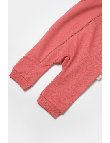 UP-BC-CSY8030-6,Salopeta cu fermoar, Two thread, BabyCosy, 100% bumbac organic, Rose (Marime: 6-9 luni)