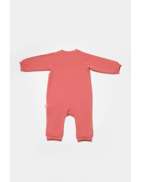 UP-BC-CSY8030-9,Salopeta cu fermoar, Two thread, BabyCosy, 100% bumbac organic, Rose (Marime: 9-12 luni)