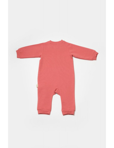 UP-BC-CSY8030-12,Salopeta cu fermoar, Two thread, BabyCosy, 100% bumbac organic, Rose (Marime: 12-18 Luni)
