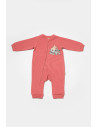 UP-BC-CSY8030-18,Salopeta cu fermoar, Two thread, BabyCosy, 100% bumbac organic, Rose (Marime: 18-24 Luni)