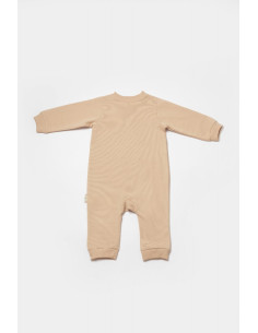 UP-BC-CSY8031-18,Salopeta cu fermoar, Two thread, BabyCosy, 100% bumbac organic, Stone (Marime: 18-24 Luni) 2