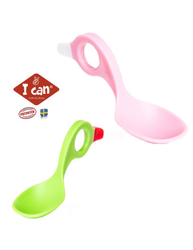 BN-BCO_14,I CAN - Set 2 lingurite cu multiple modalitati de prindere, Pink/Green