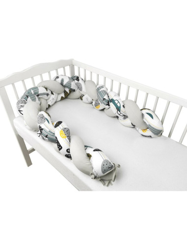 BN-6426972023948,MimiNu - Protectie laterala pentru patut bebe, Tip Bumper impletit, Din bumbac, Din materiale certificate Oeko  BN-6426972023948,MimiNu - Protectie laterala pentru patut bebe, Tip Bumper impletit, Din bumbac, Din materiale certificate Oeko