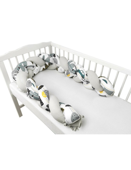 BN-6426972023948,MimiNu - Protectie laterala pentru patut bebe, Tip Bumper impletit, Din bumbac, Din materiale certificate Oeko  BN-6426972023948,MimiNu - Protectie laterala pentru patut bebe, Tip Bumper impletit, Din bumbac, Din materiale certificate Oeko