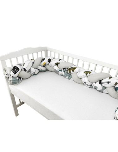 BN-6426972023948,MimiNu - Protectie laterala pentru patut bebe, Tip Bumper impletit, Din bumbac, Din materiale certificate Oeko  BN-6426972023948,MimiNu - Protectie laterala pentru patut bebe, Tip Bumper impletit, Din bumbac, Din materiale certificate Oeko