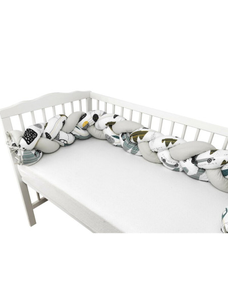 BN-6426972023948,MimiNu - Protectie laterala pentru patut bebe, Tip Bumper impletit, Din bumbac, Din materiale certificate Oeko  BN-6426972023948,MimiNu - Protectie laterala pentru patut bebe, Tip Bumper impletit, Din bumbac, Din materiale certificate Oeko