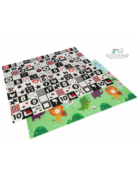 BN-BL120,Bocioland - Covoras de joaca Party, Pliabil, Protectie impotriva loviturilor, Dimensiune mare, 200 x 150 cm, Cu Imprime