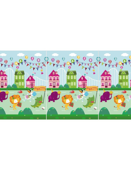 BN-BL120,Bocioland - Covoras de joaca Party, Pliabil, Protectie impotriva loviturilor, Dimensiune mare, 200 x 150 cm, Cu Imprime