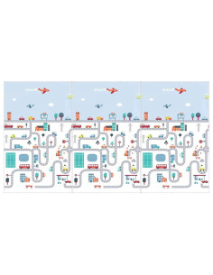 BN-BL122,Bocioland - Covoras de joaca City, Pliabil, Protectie impotriva loviturilor, Dimensiune mare, 200 x 150 cm, Cu Imprimeu 2