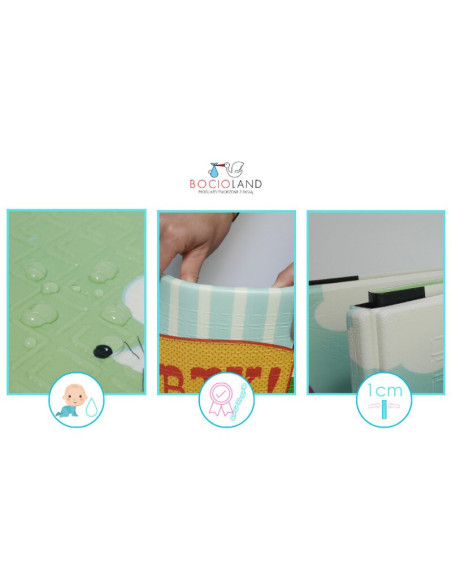 BN-BL121,Bocioland - Covoras de joaca Honeycomb, Pliabil, Protectie impotriva loviturilor, Dimensiune mare, 200 x 150 cm, Cu Imp