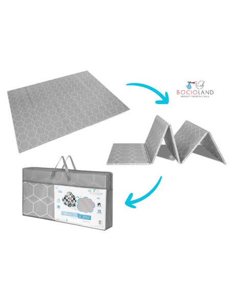 BN-BL121,Bocioland - Covoras de joaca Honeycomb, Pliabil, Protectie impotriva loviturilor, Dimensiune mare, 200 x 150 cm, Cu Imp