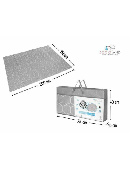 BN-BL121,Bocioland - Covoras de joaca Honeycomb, Pliabil, Protectie impotriva loviturilor, Dimensiune mare, 200 x 150 cm, Cu Imp