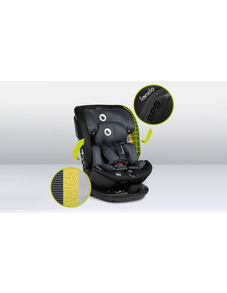 BN-LO-BASTIAAN_RWF_ISIZE_GREY_STONE,Lionelo - Scaun auto Bastiaan RWF i-Size, Pozitie de somn, Protectie laterala, Rotire 360 gr