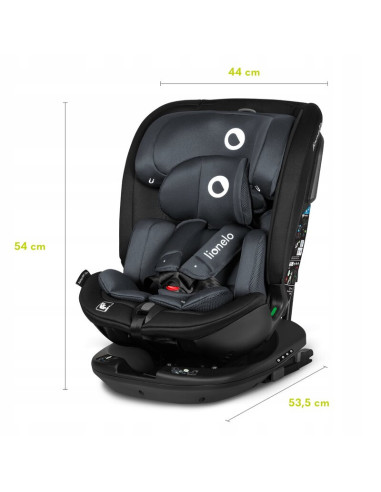 BN-LO-BASTIAAN_RWF_ISIZE_GREY_STONE,Lionelo - Scaun auto Bastiaan RWF i-Size, Pozitie de somn, Protectie laterala, Rotire 360 gr