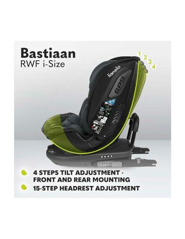 BN-LO-BASTIAAN_RWF_ISIZE_GREY_STONE,Lionelo - Scaun auto Bastiaan RWF i-Size, Pozitie de somn, Protectie laterala, Rotire 360 gr