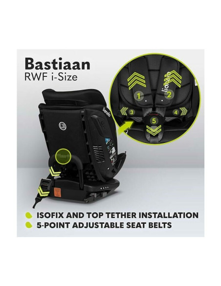 BN-LO-BASTIAAN_RWF_ISIZE_BLACK_CARBON,Lionelo - Scaun auto Bastiaan RWF i-Size, Pozitie de somn, Protectie laterala, Rotire 360 