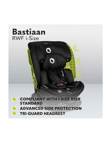 BN-LO-BASTIAAN_RWF_ISIZE_BLACK_CARBON,Lionelo - Scaun auto Bastiaan RWF i-Size, Pozitie de somn, Protectie laterala, Rotire 360 